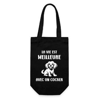 Chien cocker - Sac à bouteille - noir - Devant