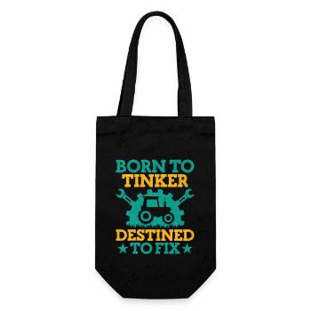 Agricultural Mechanic Funny Tractor Mechanics Farm - Gift Bag for Bottles - black - Front
