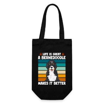 Bernedoodle Dog - Gift Bag for Bottles - black - Front