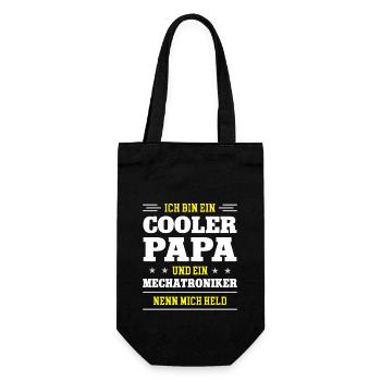 Mechatroniker Papa Handwerker Elektroniker Bester - Geschenkbeutel für Flaschen - Schwarz - Vorne