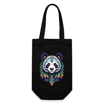 Panda Bear Mandala Dream Catcher Design - Gift Bag for Bottles - black - Front