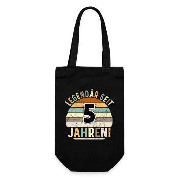 5 Years Gift 5th Birthday Boy Girl - Gift Bag for Bottles - black - Front