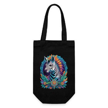 Zebra Spiritual Dream Catcher Mandala Design - Gift Bag for Bottles - black - Front