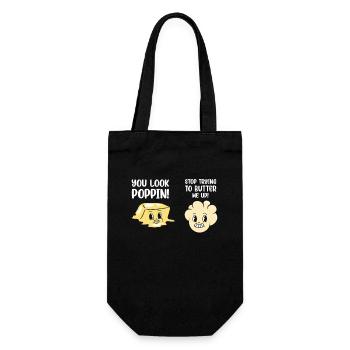 Popcorn Kawaii Graphic Poppin Butter Me Up - Gift Bag for Bottles - black - Front
