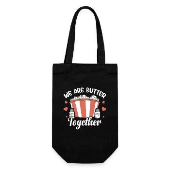 Popcorn Saying We Are Butter Togehter Valentine - Gift Bag for Bottles - black - Front