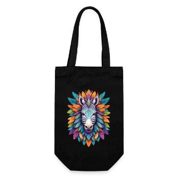 Zebra Mandala Dream Catcher Design In Bohemian Style - Gift Bag for Bottles - black - Front