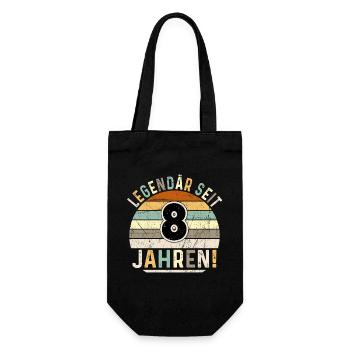 8 Years Gift 8th Birthday Boy Girl - Gift Bag for Bottles - black - Front