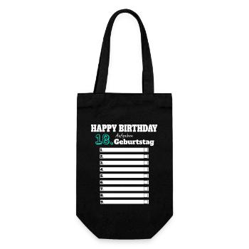 18. Geburtstag Junge Geschenk Lustig Aufgaben Mann - Geschenkbeutel für Flaschen - Schwarz - Vorne