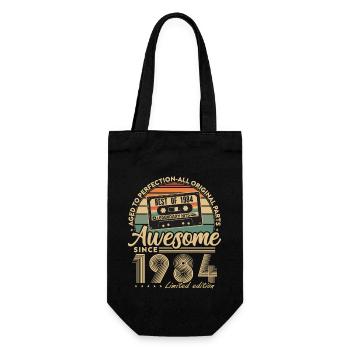 Jahrgang 1984 Geburtstagsgeschenk Geboren 1984 - Geschenkbeutel für Flaschen - Schwarz - Vorne