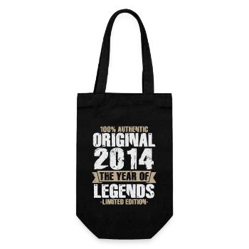Legende 2014 Original Jahrgang Geburtstagsgeschenk - Geschenkbeutel für Flaschen - Schwarz - Vorne