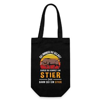 Bulle Retro Stier Sternzeichen Horoskop Stier - Geschenkbeutel für Flaschen - Schwarz - Vorne