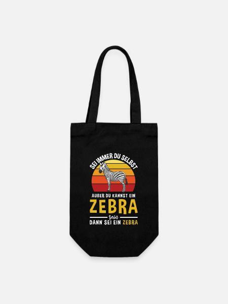 Afrika Zebrastreifen Pferd Tier Zebra - Geschenkbeutel für Flaschen - Schwarz