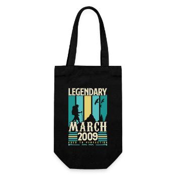 Birthday March 2009, Vintage Gift March 2009. - Gift Bag for Bottles - black - Front