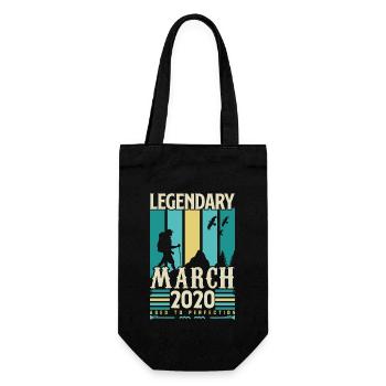 Geburtstag März 2020, Vintage-Geschenk März 2020. - Geschenkbeutel für Flaschen - Schwarz - Vorne