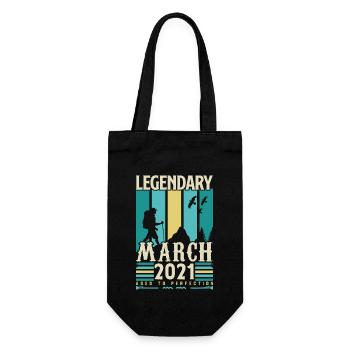 Geburtstag März 2021, Vintage-Geschenk März 2021. - Geschenkbeutel für Flaschen - Schwarz - Vorne