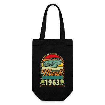März 1963, März 1963, März 1963. - Geschenkbeutel für Flaschen - Schwarz - Vorne