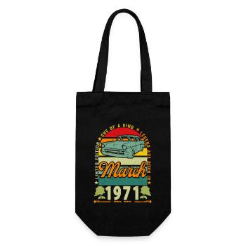 März 1971, März 1971, März 1971. - Geschenkbeutel für Flaschen - Schwarz - Vorne