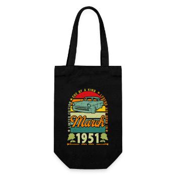 March 1951, March 1951, March 1951. - Gift Bag for Bottles - black - Front
