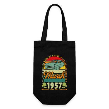 März 1957, März 1957, März 1957. - Geschenkbeutel für Flaschen - Schwarz - Vorne
