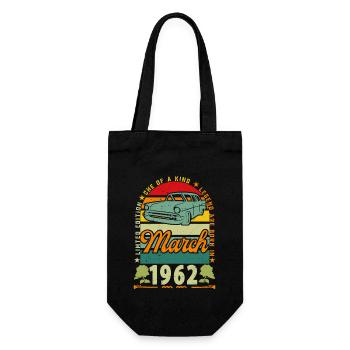 March 1962, March 1962, March 1962. - Gift Bag for Bottles - black - Front