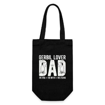 Gerbil Lover Dad The Idol The Myth The Racing Rat - Geschenkbeutel für Flaschen - Schwarz - Vorne