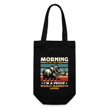 Woolly Mammoth Lover Morning Is Not My Prehistoric - Geschenkbeutel für Flaschen - Schwarz - Vorne
