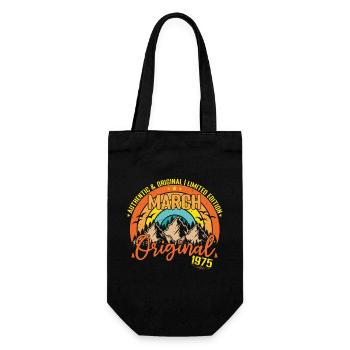 March 1975 March Birthday 1975 March Original - Gift Bag for Bottles - black - Front