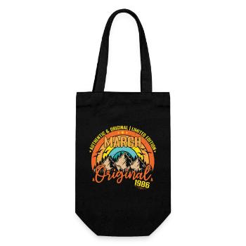 March 1986 March Birthday 1986 March Original - Gift Bag for Bottles - black - Front
