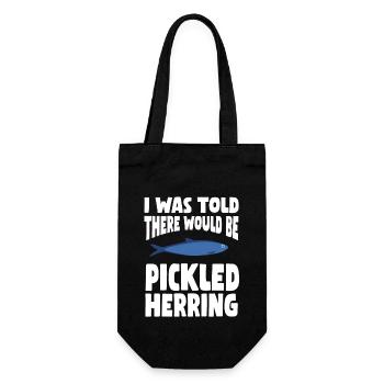 Pickled herring design - Gift Bag for Bottles - black - Front