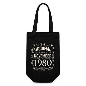 Vintage - Original since November 1980 Geburtstag - Geschenkbeutel für Flaschen - Schwarz - Vorne