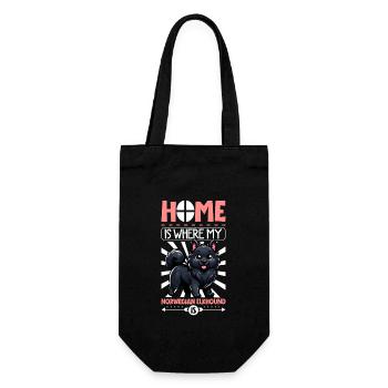 Home - Norwegian Elkhound - Gift Bag for Bottles - black - Front