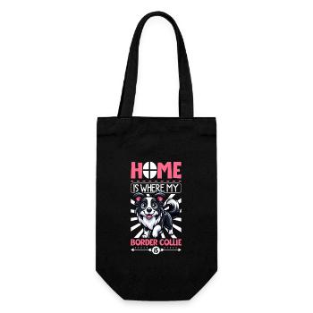 Home - Border Collie - Gift Bag for Bottles - black - Front