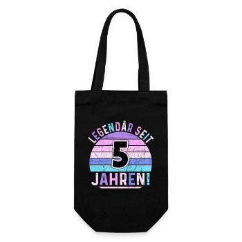 5 Years Gift 5th Birthday Boy Girl - Gift Bag for Bottles - black - Front