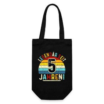 5 Years Gift 5th Birthday Boy Girl - Gift Bag for Bottles - black - Front