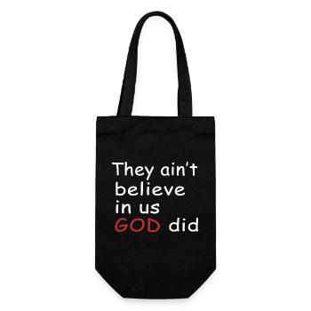 They ain't believe in us god did quote graphic - Gift Bag for Bottles - black - Front