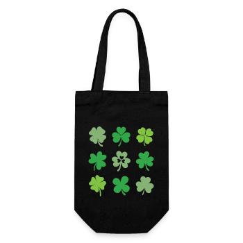 Shamrocks and Clovers - Gift Bag for Bottles - black - Front