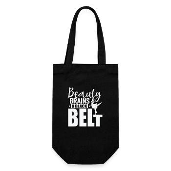Beauté, intelligence et ceinture noire de karaté - Sac à bouteille - noir - Devant