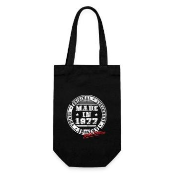 Retro Patch Vintage 1977 Birthday Gift - Gift Bag for Bottles - black - Front