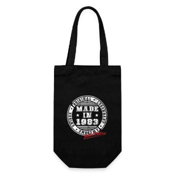 Retro Patch Vintage 1983 Birthday Gift - Gift Bag for Bottles - black - Front