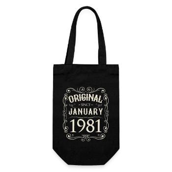 Vintage - Original since Januar 1981 Geburtstag - Geschenkbeutel für Flaschen - Schwarz - Vorne