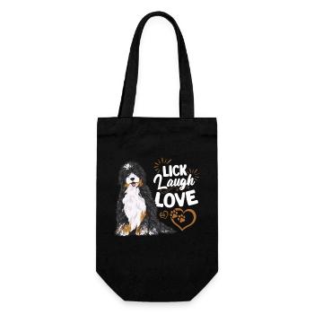 Bernedoodle Dog - Gift Bag for Bottles - black - Front