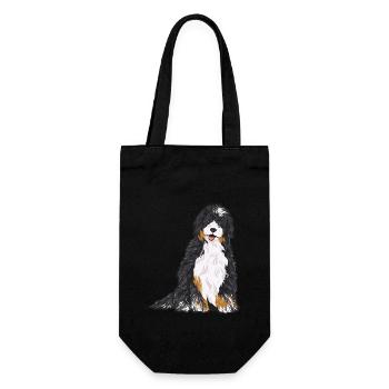 Bernedoodle Dog - Gift Bag for Bottles - black - Front
