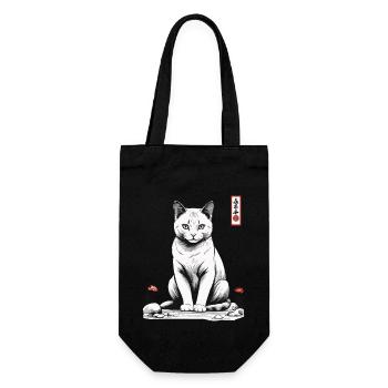 Asian Cat Cute Pet Love - Gift Bag for Bottles - black - Front