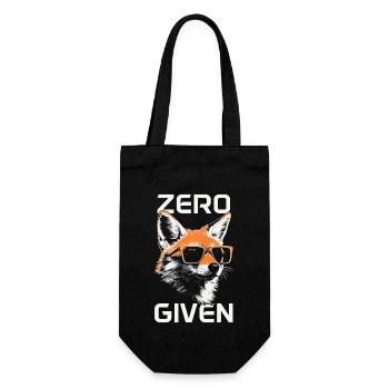 Fuchs Zero Fox Given Lustig - Geschenkbeutel für Flaschen - Schwarz - Vorne