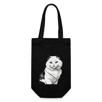 Hauskatzen Besitzer Niedliche Katze Katzen Dame - Geschenkbeutel für Flaschen - Schwarz - Vorne