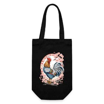 Asian With Cherry Blossoms Aesthetic - Gift Bag for Bottles - black - Front