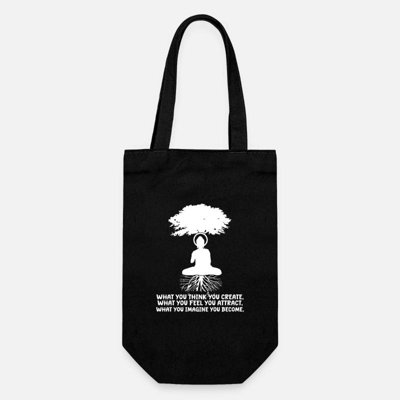 Buddha Mönch Namaste Buddhismus I Geschenk - Geschenkbeutel für Flaschen - Schwarz