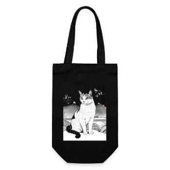 Hauskatzen Besitzer Niedliche Katze Katzen Dame - Geschenkbeutel für Flaschen - Schwarz - Vorne