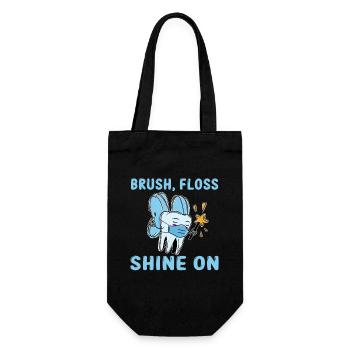 Chemise de dentiste mignon pour enfants - Sac à bouteille - noir - Devant