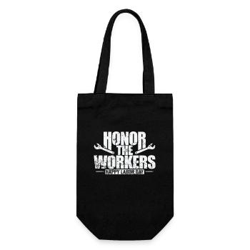 Honor the Workers Happy Labor Day - Geschenkbeutel für Flaschen - Schwarz - Vorne